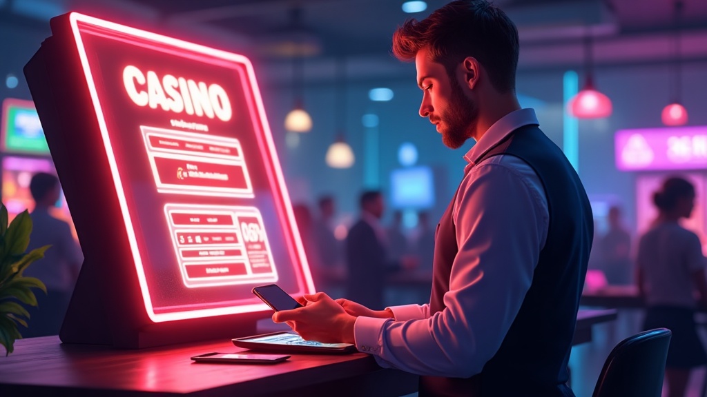 Player filling in a casino registration form
