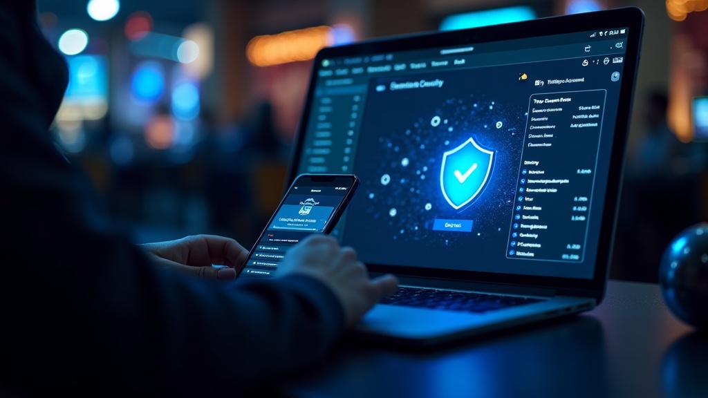 Verification code next to casino account dashboard
